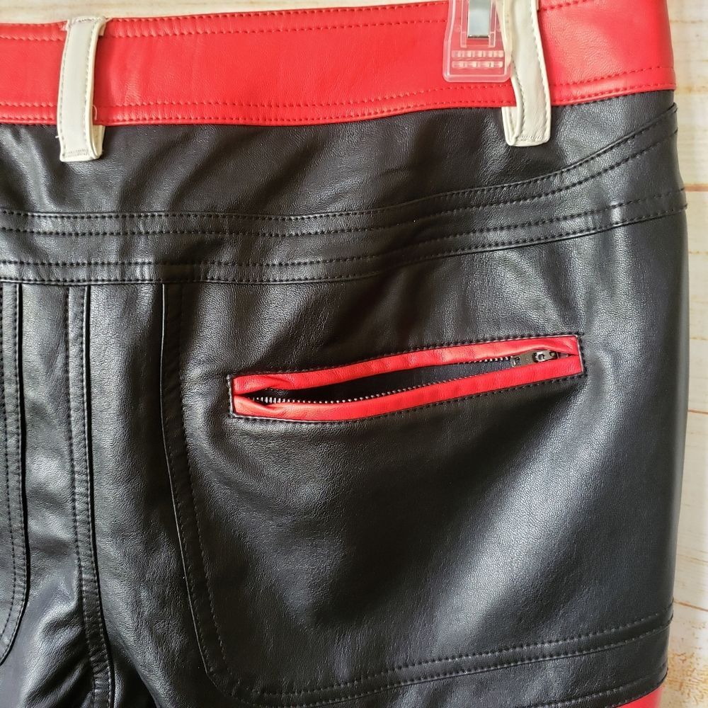 We The Free High Rise Color Block Rebel Vegan Leather Cropped Pants Size 12 - Picture 11 of 15